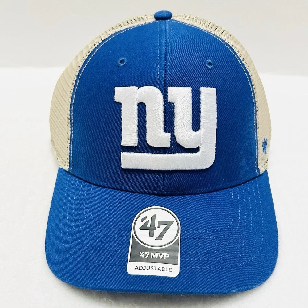 '47‎ Brand New York Giants Trucker MVP Hat Cap Snapback Adjustable Blue NFL